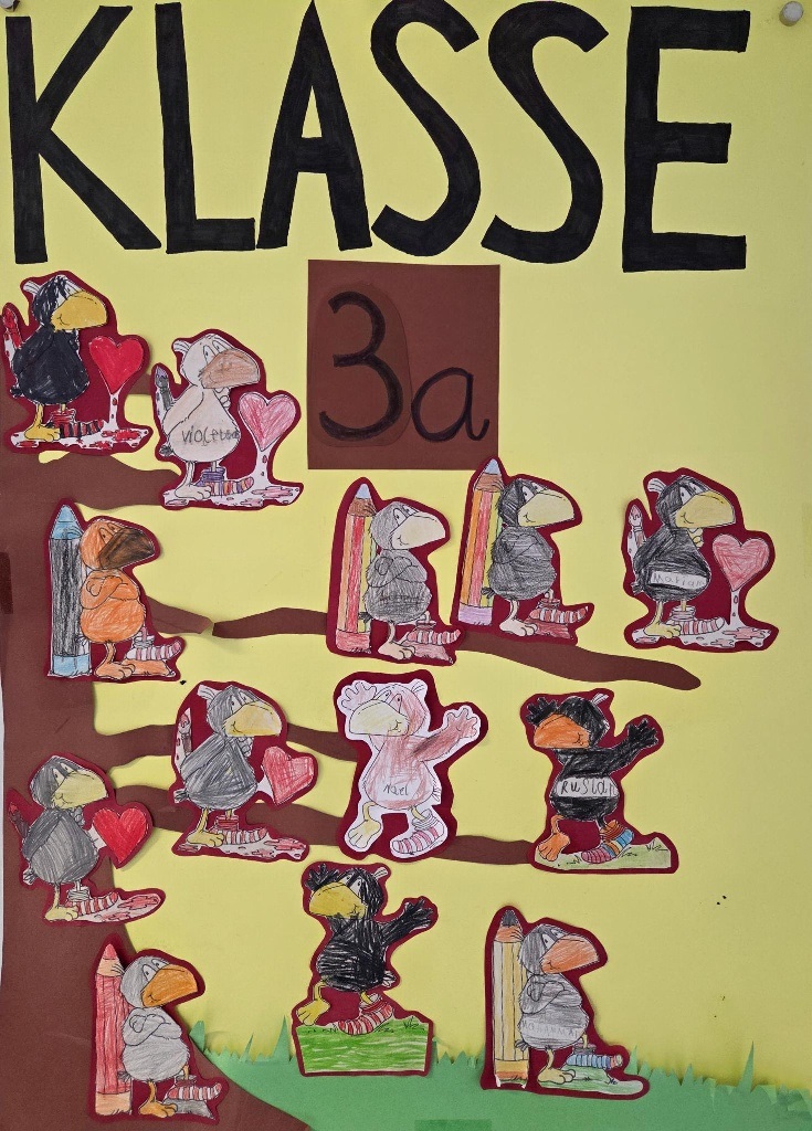 T�rschild der Klasse 3a